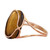 SILVESTO INDIA Tiger Eye 925 Solid Sterling Silver Rose Gold Plated Ring Oval Gemstone Ring Minimalist Jewelry (5.5)