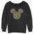 Disney Women's Classic Mickey Animal Ears Junior's Raglan Pullover with Coverstitch, Black, Small