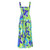 kinstell Women's Summer Boho Spaghetti Strap Square Neck Ruffle Casual Flowy Long Dress Beach Swing Party Maxi Dress Green Floral