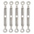 M10 Eye & Eye Turnbuckle, 304 Stainless Steel Turnbuckle Heavy Duty Wire Rope Tension 5 Pcs