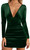 GOBLES Women's Sexy Velvet Long Sleeve V Neck Ruched Bodycon Mini Party Dress Dark Green GOBLES Women's Sexy Velvet Long Sleeve V Neck Ruched Bodycon Mini Party Dress Dark Green