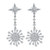 EVER FAITH Women's 925 Sterling Silver CZ Luxury Winter Snowflake Flower Dangle Earrings Clear
