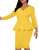 Aisbei V Neck Ruffled Hem Wrap Dress Elegant Bodycon Pencil Midi Dress for Church Office Work Professional Business, Yellow