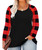 TIYOMI Ladies Plus Size Tops Plaid Crewneck Blouses Long Sleeve 4X Black Red Casual Shirts Raglan Tee Fall White Tunics 4XL 24W 26W