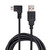 CableDeconn Left 90 Degree Angled Micro USB B Male to USB A Male Data Charge Cable