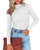 Nutssfiree Womens Mock Neck Long Sleeve T Shirts Dressy Casual Fitted Ribbed Basic Tops Tees White