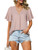 Bebonnie Women's Blouses Work, Ladies Casual Business Elegant Summer Ruffle Sleeve V Neck Loose Fit Chiffon Dressy Tunic Blouse Tops with Button Pink XL Bebonnie Women's Blouses Work, Ladies Casual Business Elegant Summer Ruffle Sleeve V Neck Loose Fit Chiffon Dressy Tunic Blouse Tops with Button Pink XL