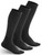 TikMox Socks with Toe Men Women Calf Lightweight Running Finger Socks Marathon Five Toe Socks Anti-Blister Align Bunion Prevent Coolmax Medium Black 3 Pairs