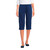 Lands' End Womens Sport Knit Denim Capri Pants Medium Indigo Petite Large