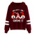 Women Christmas Hoodies Ugly Elk Print Long Sleeve Hooded Sweatshirts Drawstring Pullover Sweatshirts with Pockets Red