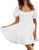 Merzhiiry Womens Square Neck High Waist Puff Sleeve Dress Casual Swing Tiered Skater Ruffle Smocked Flowy A Line Sun Short Dresses White M