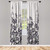 Lunarable East Window Curtains, Japanese Cherry Blossoms Sakura Branches Spring Flower Garden Illustration, Lightweight Decorative 2-Panel Set & Rod Pocket, Pair of - 28" x 63", Taupe Grey