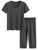 Latuza Women's Cotton Pajamas Set Tops and Capri Pants Sleepwear L Gray
