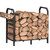 Bextcok Firewood Rack Stand 25.6'' Heavy Duty Logs Holder for Outdoor Indoor Fireplace Metal Wood Pile Storage Stacker Organizer, Matte Black