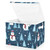 Christmas Snowman Tree Blue Large Storage Bins with Lid Collapsible Storage Bin Storage Cubes Rectangle Storage Bin for Home Office Dorm Shelf