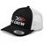 RIVEMUG Pit Crew Trucker Hat Curved Bill Mid Crown Adjustable Racing Cap Black/White