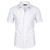 FAHIZO Men's Short Sleeve Dress Shirt Regular Fit Soild Casual Business Stretch Button Down Shirts with Pocket, White-L