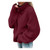 Womens Sweaters,Women's Casual Lightweight V Neck Batwing Sleeve Knit Top Loose Pullover Sweater Red