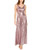 NW Nightway Womens Sequined Long Evening Dress Pink 6