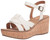 WHITE MOUNTAIN Shoes Simple Women's Platform Wedge Sandal, White/Burn/Smooth, 9 M