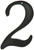 Hy-Ko DC-5/2 House Number ' 2 ' Colonial Hammered Black, 4-1/2'