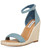 Steve Madden Women's Submit Wedge Sandal, Denim, 9.5