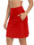 20" Knee Length Skorts Skirts for Women with Pockets High Waisted Long Tennis Skirt Athletic Golf Skorts Sports Casual(Red,Small)