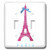 3dRose lsp_112907_2 Hot Pink Eiffel Tower from Paris with girly blue ribbon bow White stylish Parisian France souvenir Double Toggle Switch