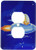 3dRose LSP_111606_6"A Blue Spaceship Flying in Space 2 Plug Outlet Cover, Multicolor