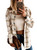 Meceku Womens Flannel Plaid Shirts Long Sleeve Casual Mid-Long Blouses Button-Down Shirts with Pockets Khaki Large
