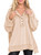 AlvaQ Oversized Sweatshirt for Women Loose Fit Long Sleeve Half Button Henley Neck Tunic Tops Soft Pullover Solid Color Sweatshirt Fashion 2023 Apricot 1X