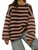 Meladyan Women's 2023 Fall Winter Oversized Striped Sweater Long Sleeve Crew Neck Knit Pullover Sweater Jumper Tops