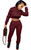 Akmipoem Jogging Suits for Women 2 Piece Sweatsuits Long Sleeve Crop Hoodie Bodycon Pants Trackuits Sets Burgundy L
