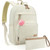 mommore School Backpack for Boys Girls 6-8 Years Old Lightweight Kids Bookbags Casual Daypack with Luggage Strap, Beige