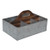 Cheung's FP-4414S Galvanized Storage Caddy with Wood Center Handle, Silver, Brown