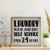 LITTLEGROVE SEEDS Laundry Wash And Dry Self Service Open 24 Hours Wood Sign Wood Plaque Motivational Wall Art Rustic Wall Decorations for Living Room Kitchen Wall Hanger Retro Decor 16x16in