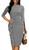 Yajedo Grey Dress for Women Wedding Guest Casual Ruched Ruffle Casual Tea Party Pencil Midi Dress(Grey XX-Large)
