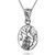 AeraVida Night Owl Branch Clear Cubic Zirconia Moon .925 Sterling Silver Pendant Necklace