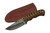 SZCO Supplies Damascus Steel Twisted Wood Hunting Knife, Brown, 7.5 inches