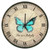 Farmhouse Wall Decor Clock Bedroom Wall Clock Rustic Free As A Teal Butterfly Swallowtail Butterfly 12inch Round Clock Non Ticking Silent Clock for Laundry Room Housewarming Birthday Gift