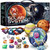 EDUMAN Gemstone Dig Kit - Dig up 40 Real Gems & Crystals with Mining Kit Tools, Solar System Eight Planets Toys for Kids Age 6+, STEM Science Educational Toys, Space Toys Gift for Boys and Girls