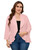 KOJOOIN Womens Plus Size Casual Long Sleeve Blazer Open Front Cardigan Work Office Jacket Suit Blazer Pink 3XL