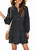 KUIIHUAZ Women's Casual Tunic Dress V Neck Ruffle Sleeve Loose Flowy Swing Shift Mini Dress