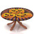 halloween Round Table Cover Elastic Edge,for 45" to 56" Round Tables,Firework Jack O Lantern Pattern,Suitable for festival holiday celebrate party Can Wipe Dining round Table coverr,orange multi