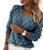 Women's V Neck Long Sleeve Pullover Sweater Lightweight Knit Sweaters Novelty Sweaters Navy