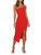 LYANER Women's Spaghetti Straps Split Slit Hem Sleeveless Zipper Bodycon Midi Dress Red X-Small