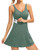 Womens Tennis Dresses with 4 Pocket Athletic Dress with Built in Bra & Separated Shorts Exercise Workout Dress (Jasmine Green,Medium)