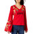 I-N-C Womens Femme Pullover Blouse, Red, Large