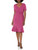 London Times Women's V-Neck Twist Midi with Flounce, Pink, 6