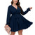 SCOMCHIC Long Sleeve Dress for Women Wedding Guest Plus Size Navy Blue Dress A Line Cocktail Dress XL
